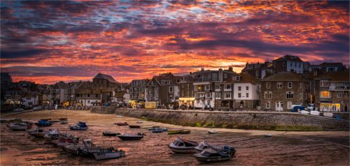 SUNSETT OVER ST IVES by Paul Townson